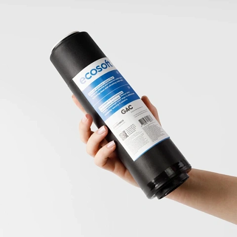 Картридж з активованим вугіллям Ecosoft GAC CHV2510ECO Ø70x250мм 45°C (очищення від хлору та органічних забруднень) - фото