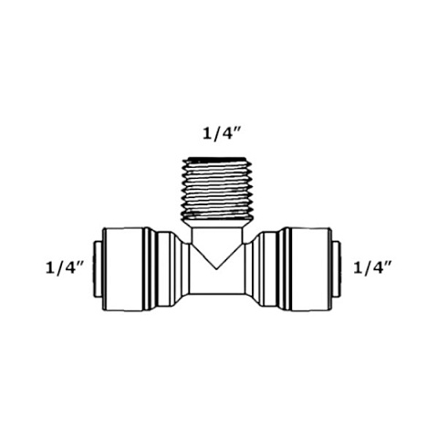 Тройник 4МВТ44 1/4'' Ø6мм (трубка-резьба-трубка) - фото
