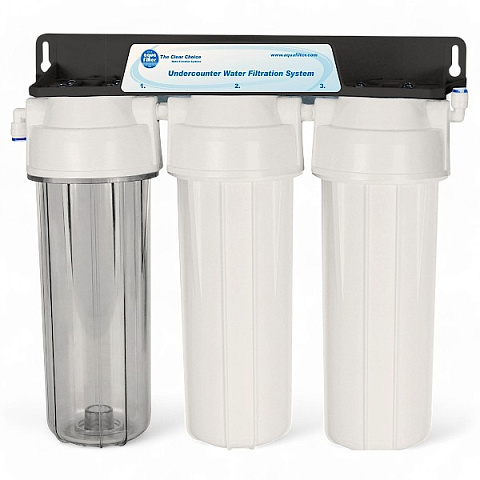 Проточный фильтр питьевой воды Aquafilter FP3-2 под кухонную мойку с краном питьевой воды - фото