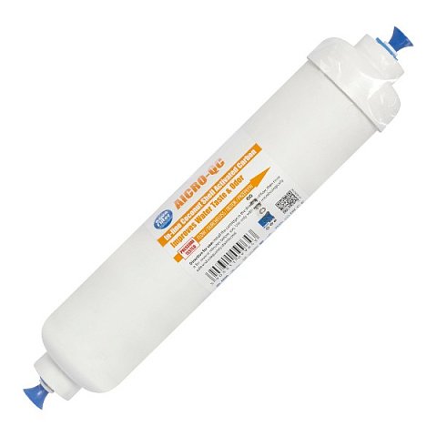 Вугільний постфільтр Aquafilter AICRO-QC (трубка Ø6мм) для систем зворотного осмосу - фото