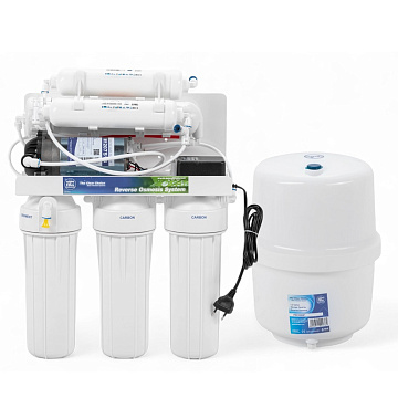 Фільтр зворотного осмосу з помпою Aquafilter RO6-75P (FRO5MP) RP65139715 з мембраною 75GPD та мінералізатором Aimro - фото