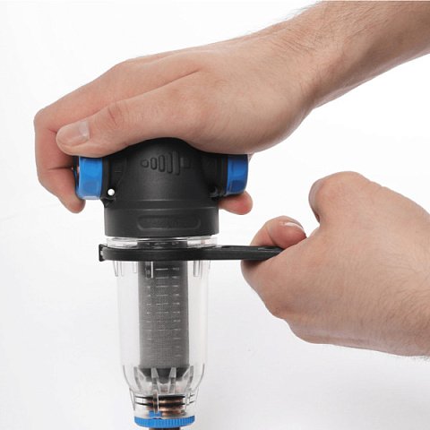 Самопромывающийся фильтр Ecosoft 2P SAN 1/2''-3/4'' 45°C 8bar с картриджем 250мкр из нержавеющей стали FFNS2P1522 - фото