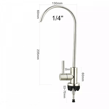 Кран для фільтра Aqualite Modern SUS1 (нержавійка) - фото