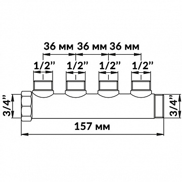 Колектор Bianchi 204 3/4''x1/2'' з 4 виходами - фото