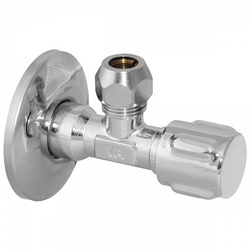 Кран вентильний Albertoni ZAMAC 1/2''х3/8'' з металлічеcкой ручкою - фото