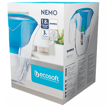 Фільтр-глечик Ecosoft Nemo Синій (глечик + 5 картриджів) - фото