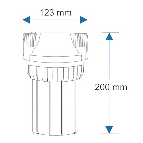 Магистральный фильтр для воды Aquafilter FHPR5-34-WB G3/4'' (латунь) 5'' 45°C 5bar (без картриджа) - фото