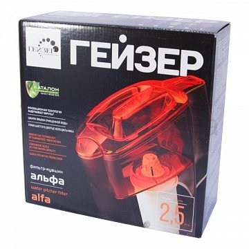 Фильтр кувшин Гейзер Альфа красный - фото