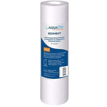 Картридж полипропиленовый Aqualite PS5 Ø60x252мм 5mcr 45°C (очистка от механических примесей) (упаковка 8шт) - фото