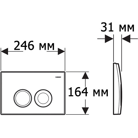 Смывная клавиша Geberit Delta 21 глянцевый хром (115.125.21.1) - фото