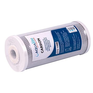 Картридж с прессованным активированным углем Aqualite CTO10BB Ø107x250мм 45°C - фото