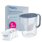 Фильтр-кувшин Brita Style Essential XL Mxpro 3.6/2.3л +3 картриджа серый (1059312) - фото