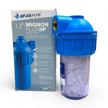 Фильтр от накипи угловой Atlas Filtri Dosafos Mignon Plus S3P G1/2'' (латунь) 5'' 35°C 5bar (с кристаллами полифосфата) RA403P511 - фото