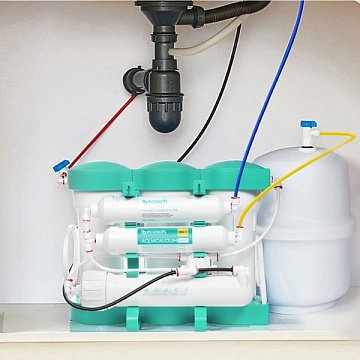 Фильтр обратного осмоса Ecosoft P’URE AQUACALCIUM Mint со смесителем Grohe Blue Pure Minta (MO67530601DC) - фото