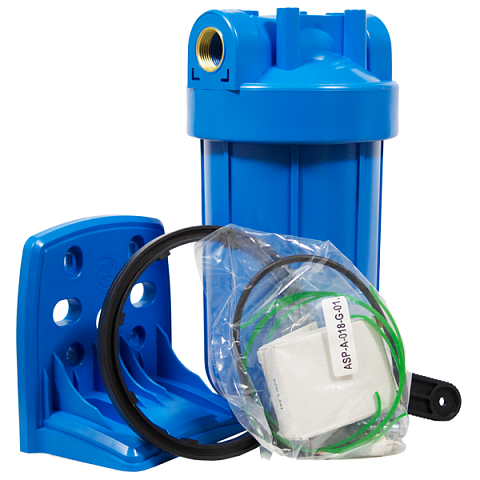 Магистральный фильтр для воды Aquafilter FH10B1-B-WB G1'' (латунь) 10BB 45°C 8bar с манометром (без картриджа) - фото