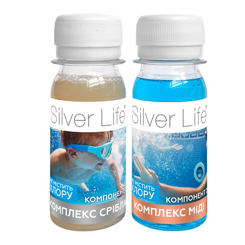 Серебряный бактерицидный комплекс для бассейнов SVOD Silver Life (2*50 мл) - фото