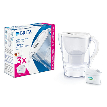 Фильтр-кувшин Brita Marella MXpro 2.4/1.2л белый + 3 картриджа - фото