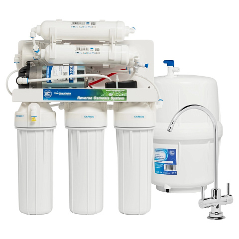 Фильтр обратного осмоса с помпой Aquafilter RO7-75P (FRO5MPA) RP75139715 с мембраной 75GPD минерализатором Aimro и Aifir - фото