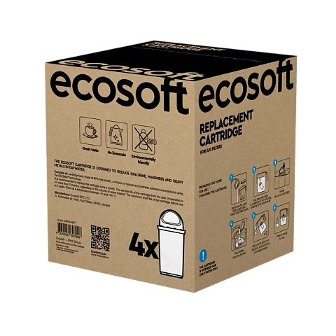 Комплект покращених картриджів 3+1 ECOSOFT для фільтрів-глечиків (CRVK4ECO) - фото