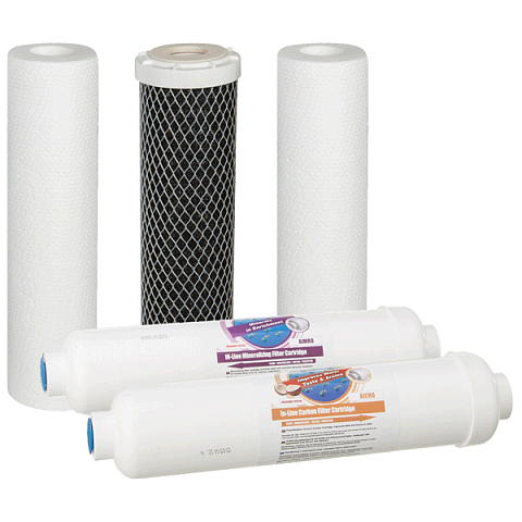 Набор картриджей Aquafilter 103 (1-2-3-5-6) для обратного осмоса с минерализатором - фото