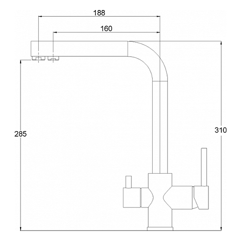 Змішувач для кухні Aquasanita Akvaduo 2663 - 710 Alba - фото