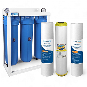 Трехступенчатый фильтр умягчения воды Aquafilter 20ВВ Hard - фото