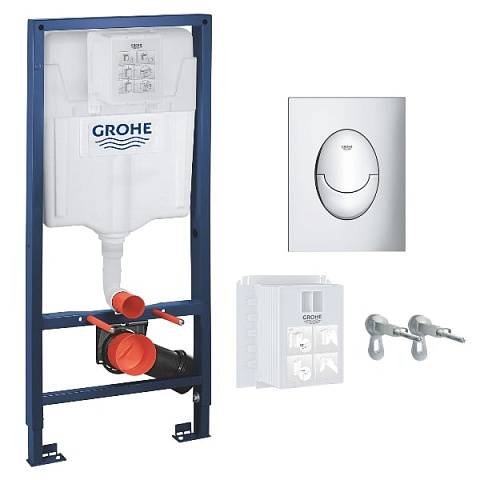 Инсталляция GROHE Rapid SL 3в1 39503000 c панелью смыва Skate Air S 37965000 хром - фото