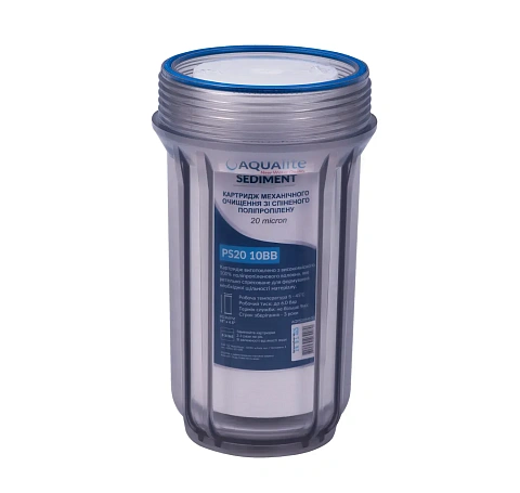 Картридж поліпропіленовий Aqualite PS20M10BB Ø108x255мм 20mcr 45°C (очищення від механічних домішок) - фото