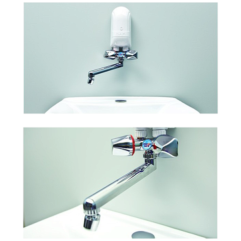 Проточний нагрівач  Dafi 3,7кВт над мийкою з хромованим краном - фото