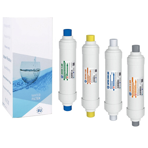 Набор картриджей Aquafilter EXCITO-B-CLR-CRT для проточного фильтра EXCITO (быстросъемный фитинг) - фото