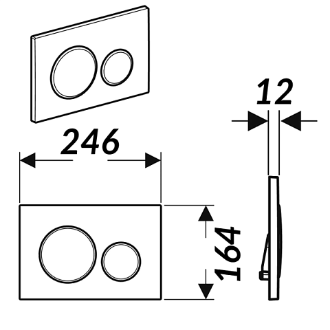 Смывная клавиша (панель) Geberit Sigma 20 черный матовый (115.882.16.1) - фото