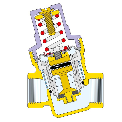 Редуктор понижения давления Caleffi 533441H 1/2'' DN15 16бар 80°C с соединением для манометра - фото