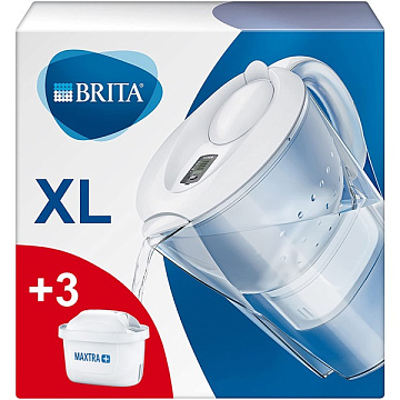 Фільтр-глечик Brita Marella XL Memo Білий 3,5/2,0л (глечик + 3 картриджа Maxtra) - фото