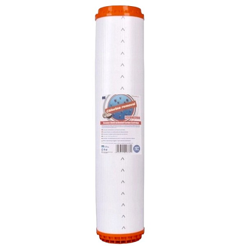 Картридж с кокосовым углем Aquafilter FCCBHD20ВВ Ø107x506мм 45°C (очистка от хлора и органических загрязнений) - фото