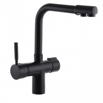 Змішувач для кухні Haiba HANS 021 з виходом для питної води (чорний) (HB0820) - фото