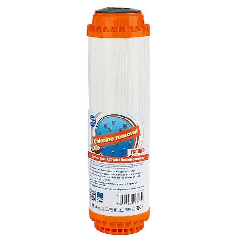 Картридж з кокосовим вугіллям Aquafilter FCCBHD Ø70x250мм 45°C (очищення від хлору та органічних забруднень) - фото