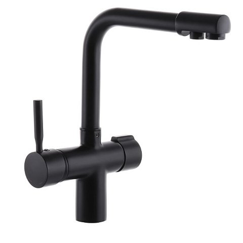 Змішувач для кухні Haiba HANS 021 з виходом для питної води (чорний) (HB0820) - фото