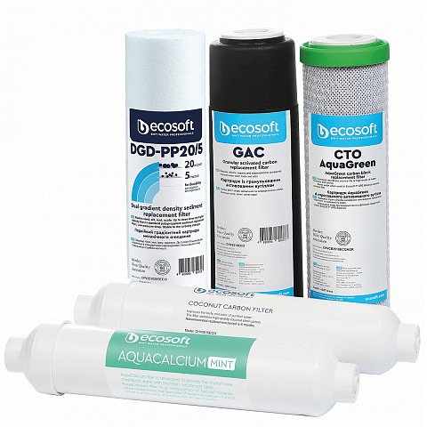 Комплект картриджей Ecosoft P’URE AquaCalcium Mint ''6 месяцев'' (CHV5PUREMAC) - фото
