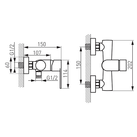 Змішувач для душу (настінний) FERRO ALGEO BAG7 - фото