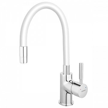 Змішувач для кухні FERRO ZUMBA BZA4W (білий) (гнучкий вилив) - фото