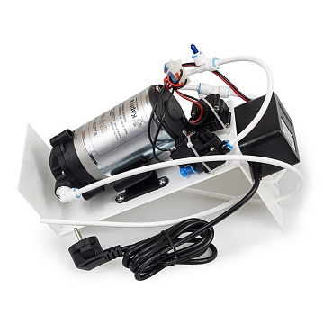 Помпа для зворотного осмосу KP-P6005-S 24V 0,65л/хв 40°C в сборі на кронштейні (для мембран 50-75GPD) - фото