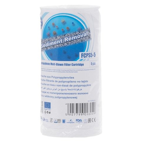 Картридж полипропиленовый Aquafilter FCPS5-5 Ø60x128мм 5mcr 45°C (очистка от механических примесей) - фото