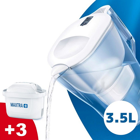Фільтр-глечик Brita Aluna Memo XL білий 3,5/2,0л (глечик + 3 картриджа Maxtra Plus) - фото