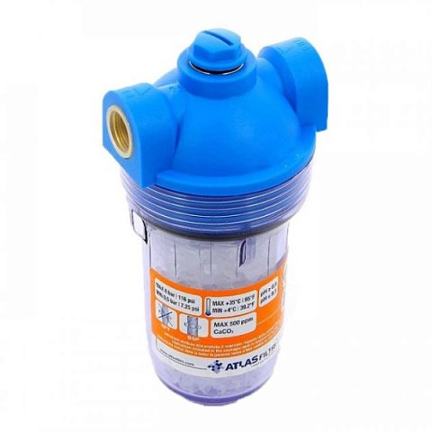 Фильтр от накипи Atlas Filtri DOSAFOS MIGNON PLUS Ø1/2'' 8 bar 35°C RA403P414 (с кристаллами полифосфата) - фото