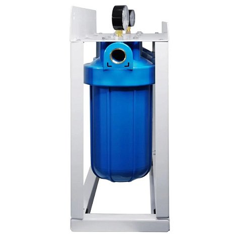 Фільтр для пом'якшення води Aquafilter HHBB10B/HARD G1'' (латунь) 10BB 45°C 8bar з манометром - фото