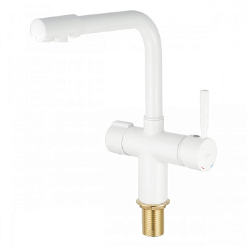 Смеситель для кухни Haiba HANS 021 с выходом для питьевой воды (белый) (HB0842) - фото