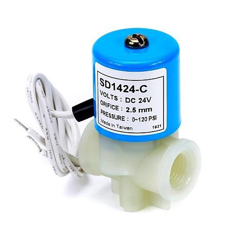 Клапан соленоидный (электромагнитный) KP-SD1424-C 24VDC 3,0л/мин 0-8,3bar 1/4''ВР - фото