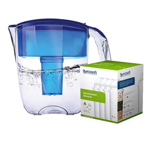 Фільтр-глечик ECOSOFT (Наша вода) МАКСИМА 5л (синій) (глечик + 5 картриджів) - фото