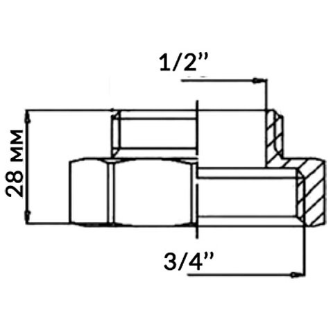Муфта редуційна General Fitings 3/4''ВР-1/2''ЗР - фото