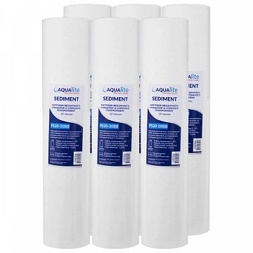Картридж полипропиленовый Aqualite PS20M20BB Ø107x506мм 20mcr 45°C (очистка от механических примесей) (упаковка 6шт) - фото